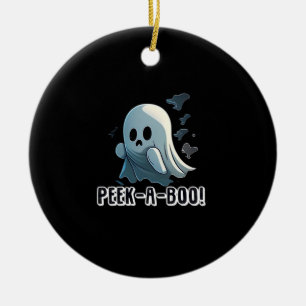 Peekaboo Basic Slogan Ceramic Ornament