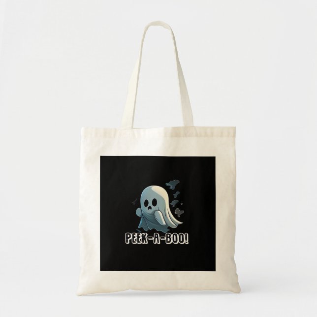 Peekaboo Basic Slogan Tote Bag (Front)