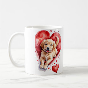 "Peekaboo Beagle Puppy with Heart Flowers - Sweet Coffee Mug