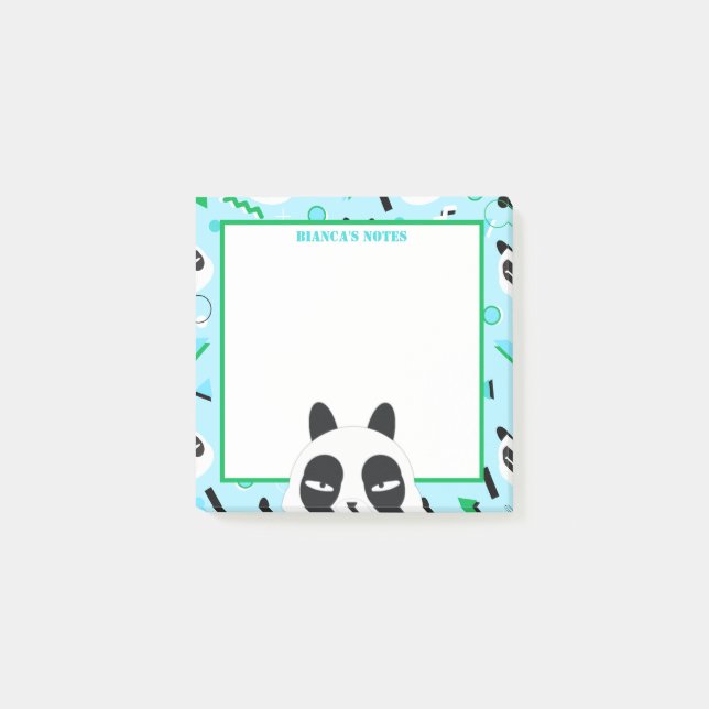 Peekaboo Blue Panda Bear Post-it Notes (Front)