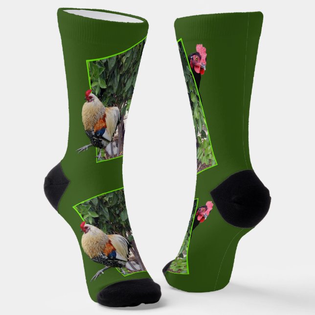 Peekaboo Chickens, Crew Socks (Angled)