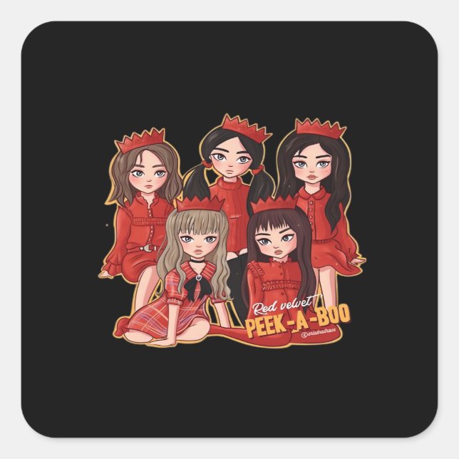 Peekaboo Cosy Autumn Square Sticker (Front)