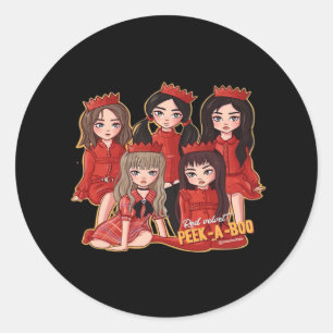 Peekaboo Cozy Autumn Classic Round Sticker