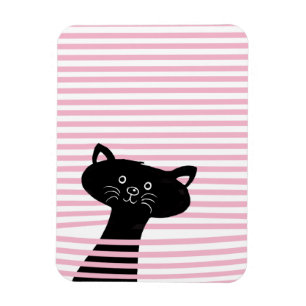 Peekaboo! Cute Black Cat Photo Magnet