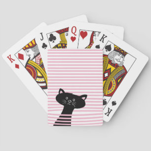 Peekaboo! Cute Black Cat - Playing Card
