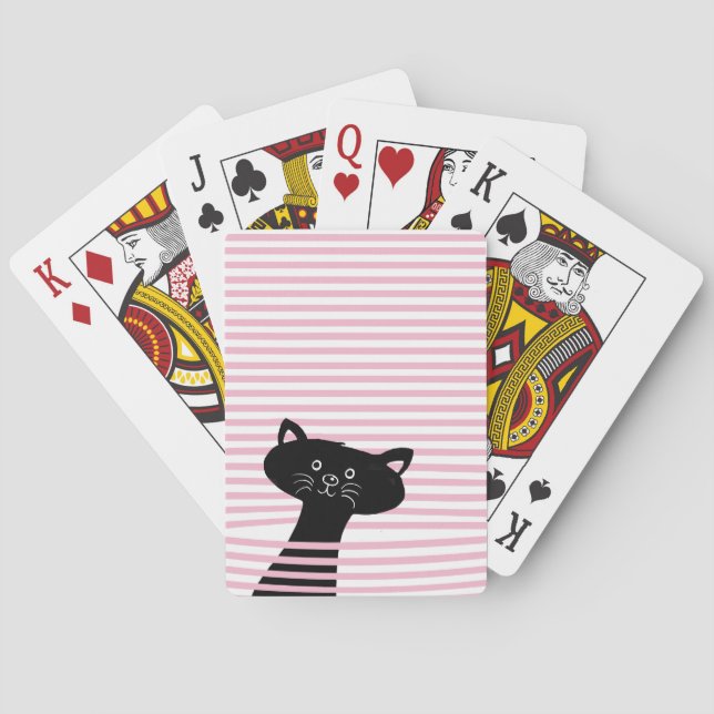 Peekaboo! Cute Black Cat - Playing Card (Back)