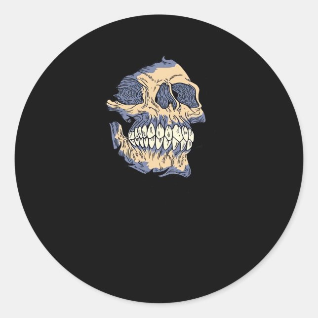 Peekaboo Death Skull Classic Round Sticker (Front)