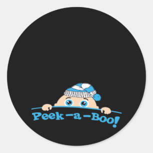 Peekaboo Fitted Classic Round Sticker