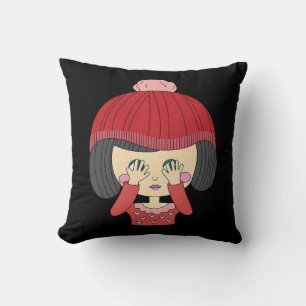 Peekaboo Girl Sloth Design Cushion