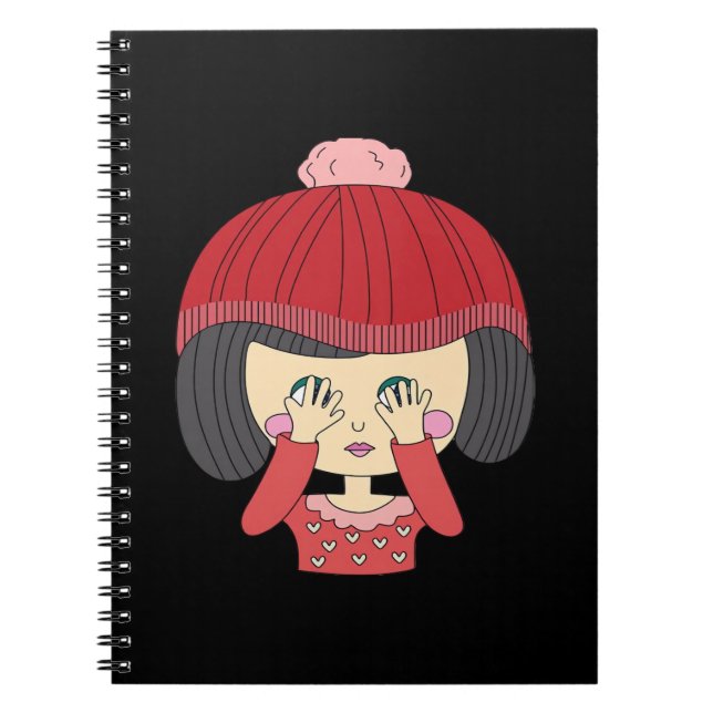Peekaboo Girl Sloth Design Notebook (Front)