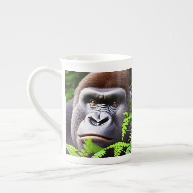 Peekaboo Gorilla, Bone China Cup (Left)