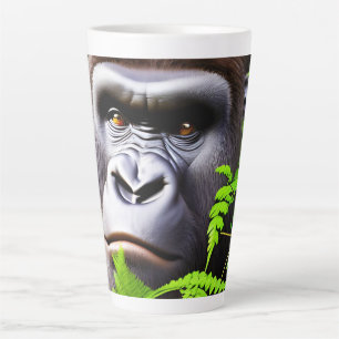 Peekaboo Gorilla, Latte Coffee Mug