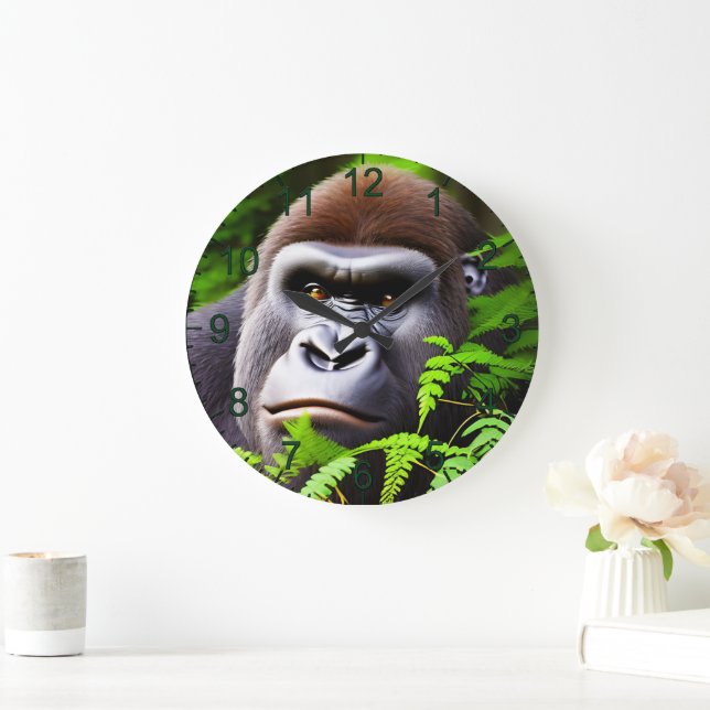 Peekaboo Gorilla, Wall Clock (Home)