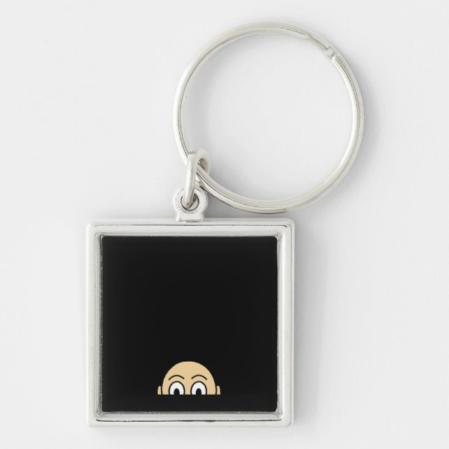 Peekaboo Graphic Basic Quote Key Ring (Front)