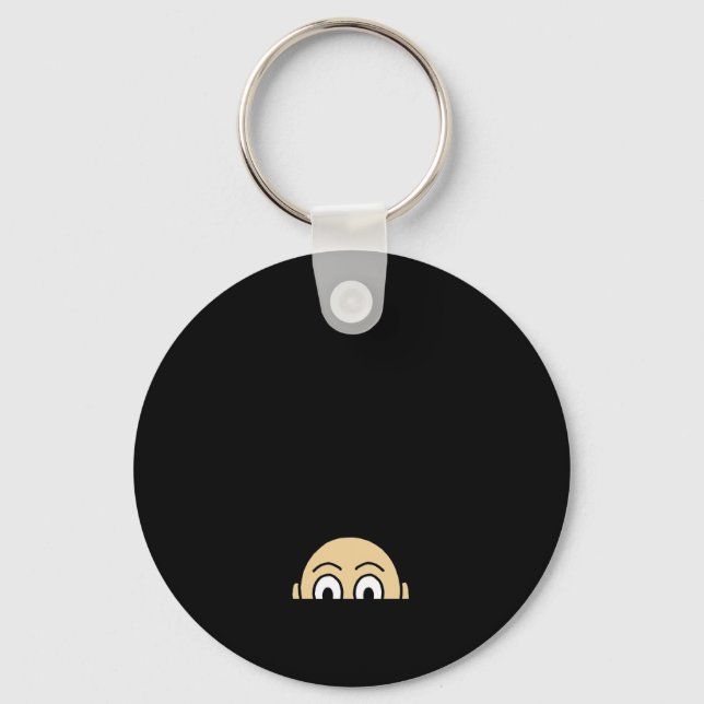 Peekaboo Graphic Basic Quote Key Ring (Front)