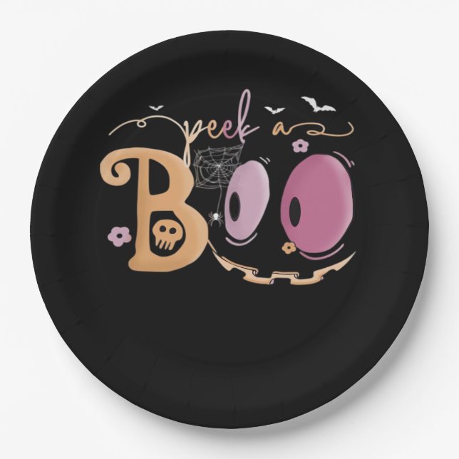 Peekaboo Halloween Essential Sloth Paper Plate (Front)