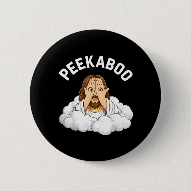 Peekaboo Jesus 6 Cm Round Badge (Front)