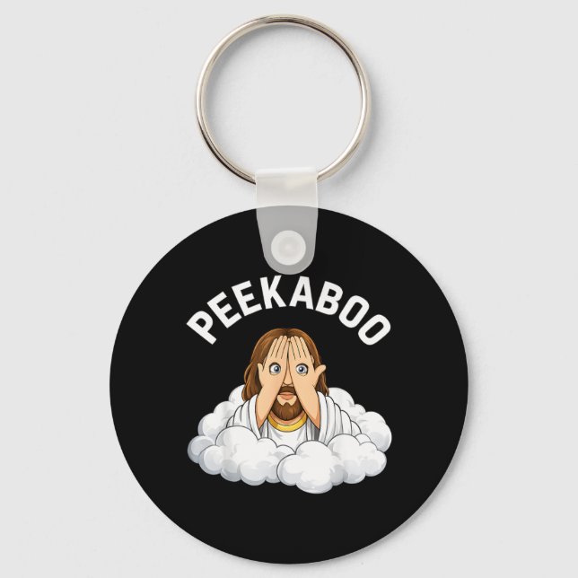 Peekaboo Jesus Key Ring (Front)