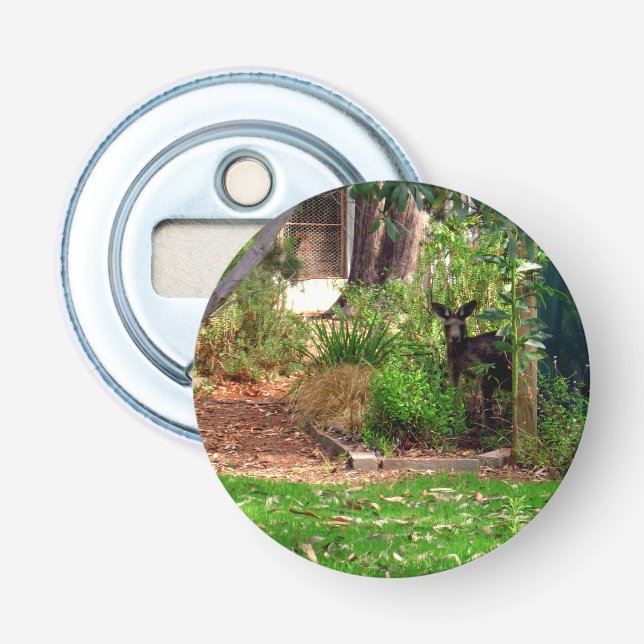 Peekaboo Kangaroo, Magnetic Bottle Opener. Opener (Front)