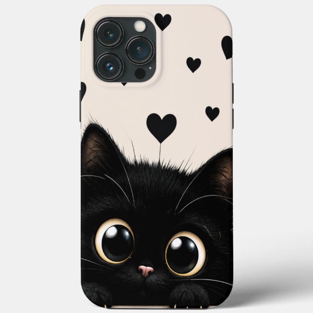 Peekaboo Midnight Kitten Phone Case (Back)