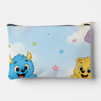 Peekaboo Monster Friends Pastel Preschool Sky Accessory Pouch