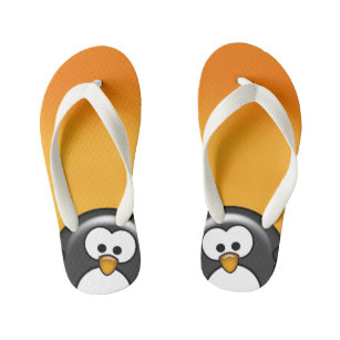 Peekaboo Penguin Orange Kid's Thongs