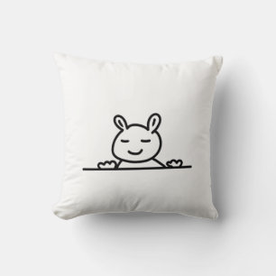 Peekaboo Rabbit Cartoon Sketch Classic Cushion