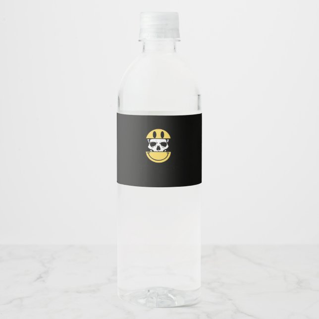 Peekaboo - Skull Distorted Water Bottle Label (Front)