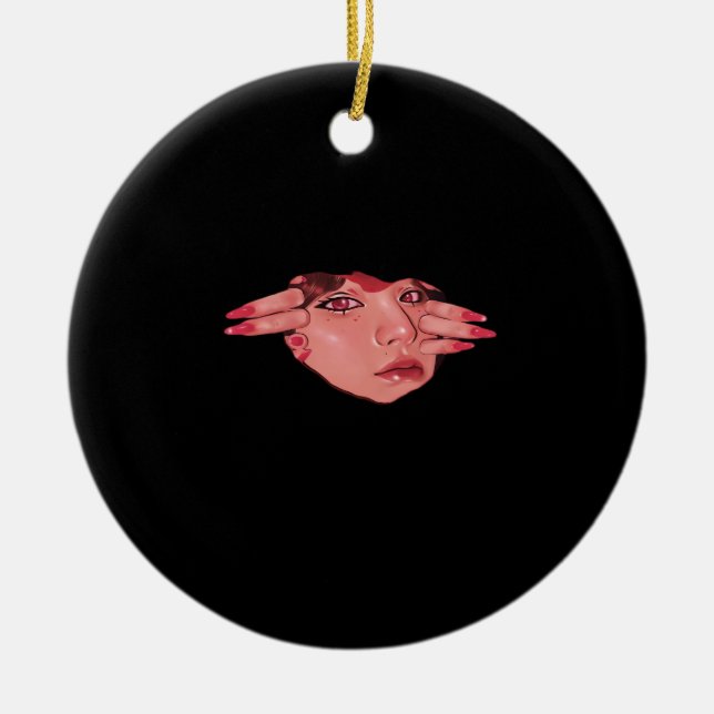 Peekaboo – Sloth Design Vibes Ceramic Ornament (Front)