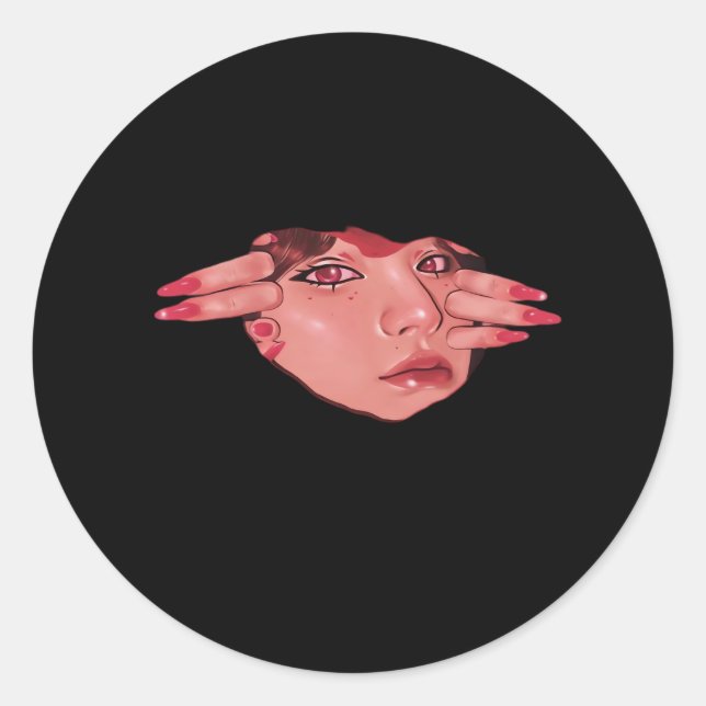 Peekaboo – Sloth Design Vibes Classic Round Sticker (Front)