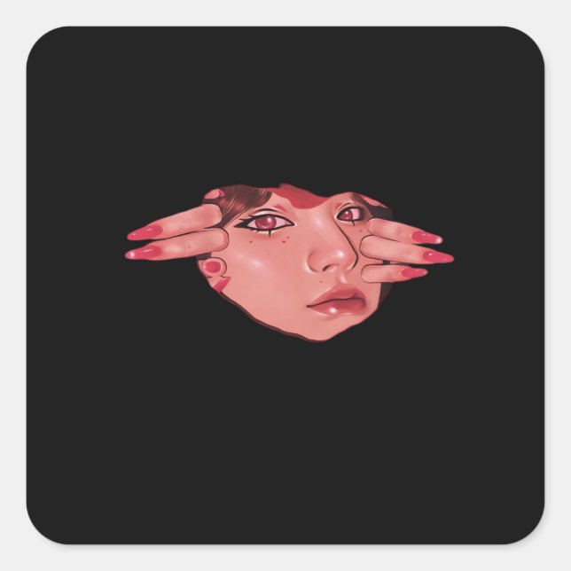 Peekaboo – Sloth Design Vibes Square Sticker (Front)