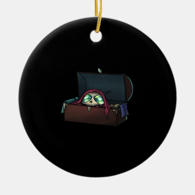 Peekaboo Sloth Halloween Ceramic Ornament (Front)