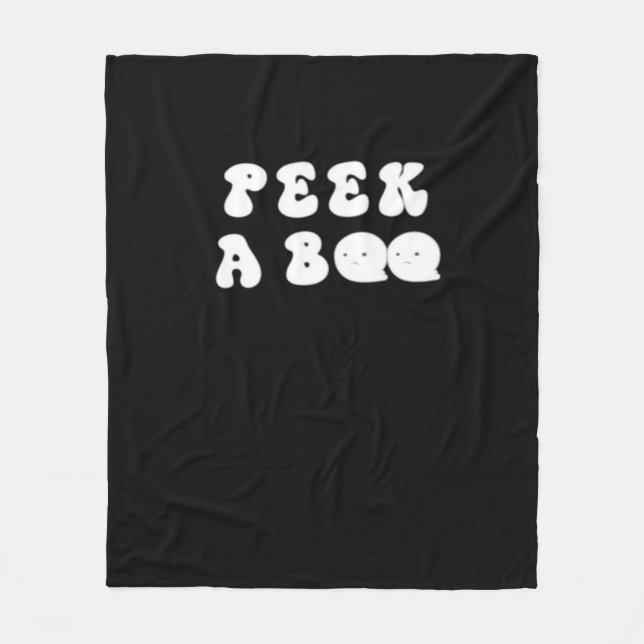 Peekaboo Spooky Slogan Fleece Blanket (Front)