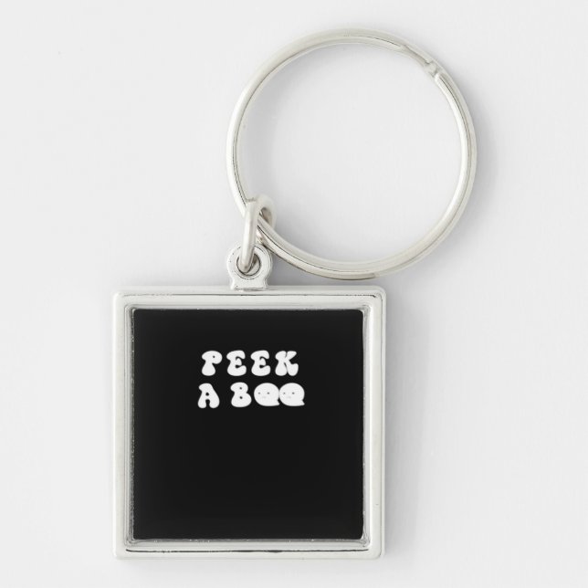 Peekaboo Spooky Slogan Key Ring (Front)