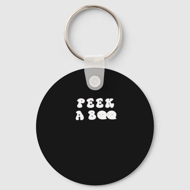 Peekaboo Spooky Slogan Key Ring (Front)