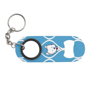 Peekaboo Westie Bottle Opener Key Chain