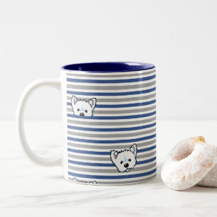 Peekaboo Westies Two-Tone Coffee Mug