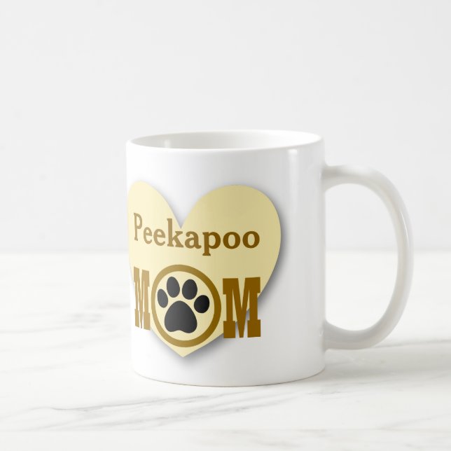 Peekapoo Mum Dog Lover Paw Print Gift HY8 Coffee Mug (Right)