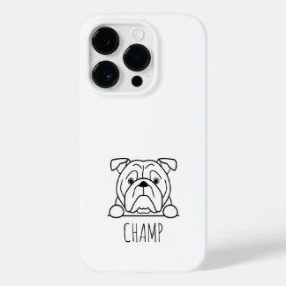Peeking American Bulldog Custom Name Phone Case