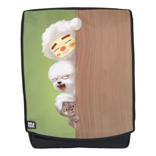 Peeking Animals Trio Backpack (Front)