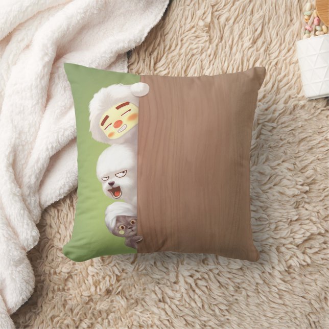 Peeking Animals Trio Cushion (Blanket)