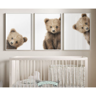 Peeking Bear Nursery Prints - 001