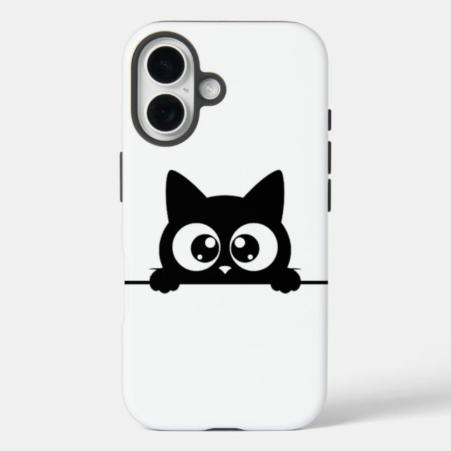 Peeking Black Cat Case-Mate iPhone Case (Back)