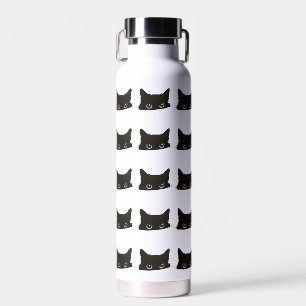 Peeking Black Cat Water Bottle