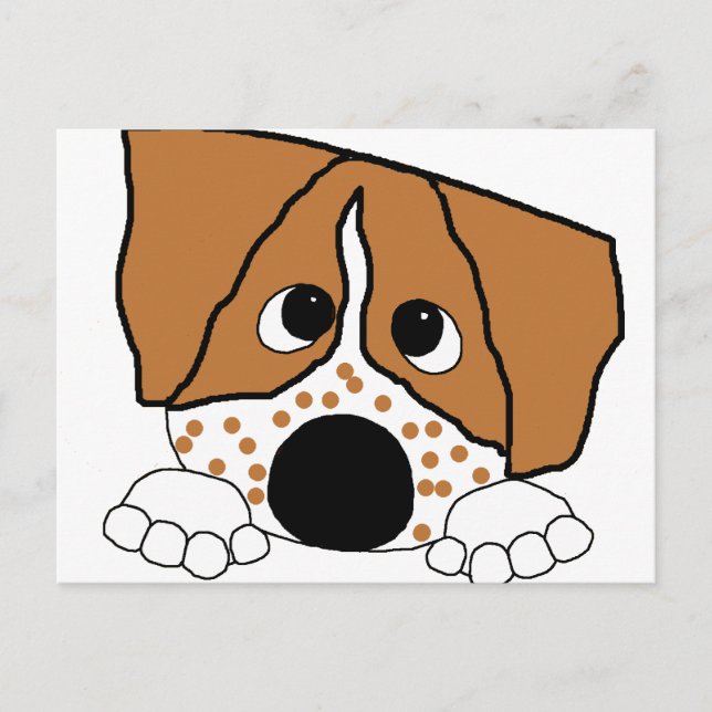 peeking brittnay spaniel postcard (Front)