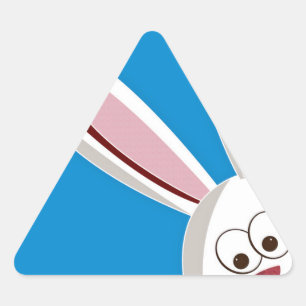 Peeking Bunny Triangle Sticker