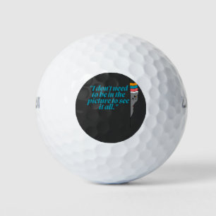 Peeking Cat From Behind the Door Illustration Golf Balls