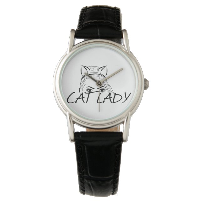 Peeking Cat Lady Watch (Front)