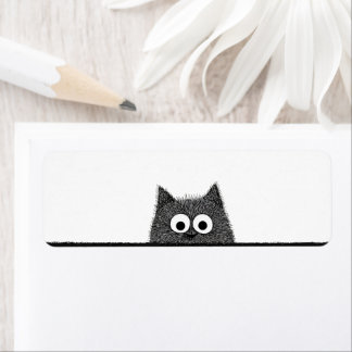 Peeking Cat Return Address Labels