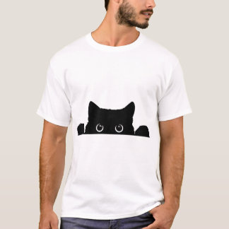  Peeking Cat Sticker  T-Shirt